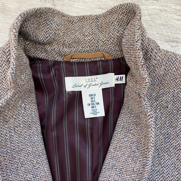 L.O.G.G. Fitted Brown Tweed Blazer - Picture 2 of 4